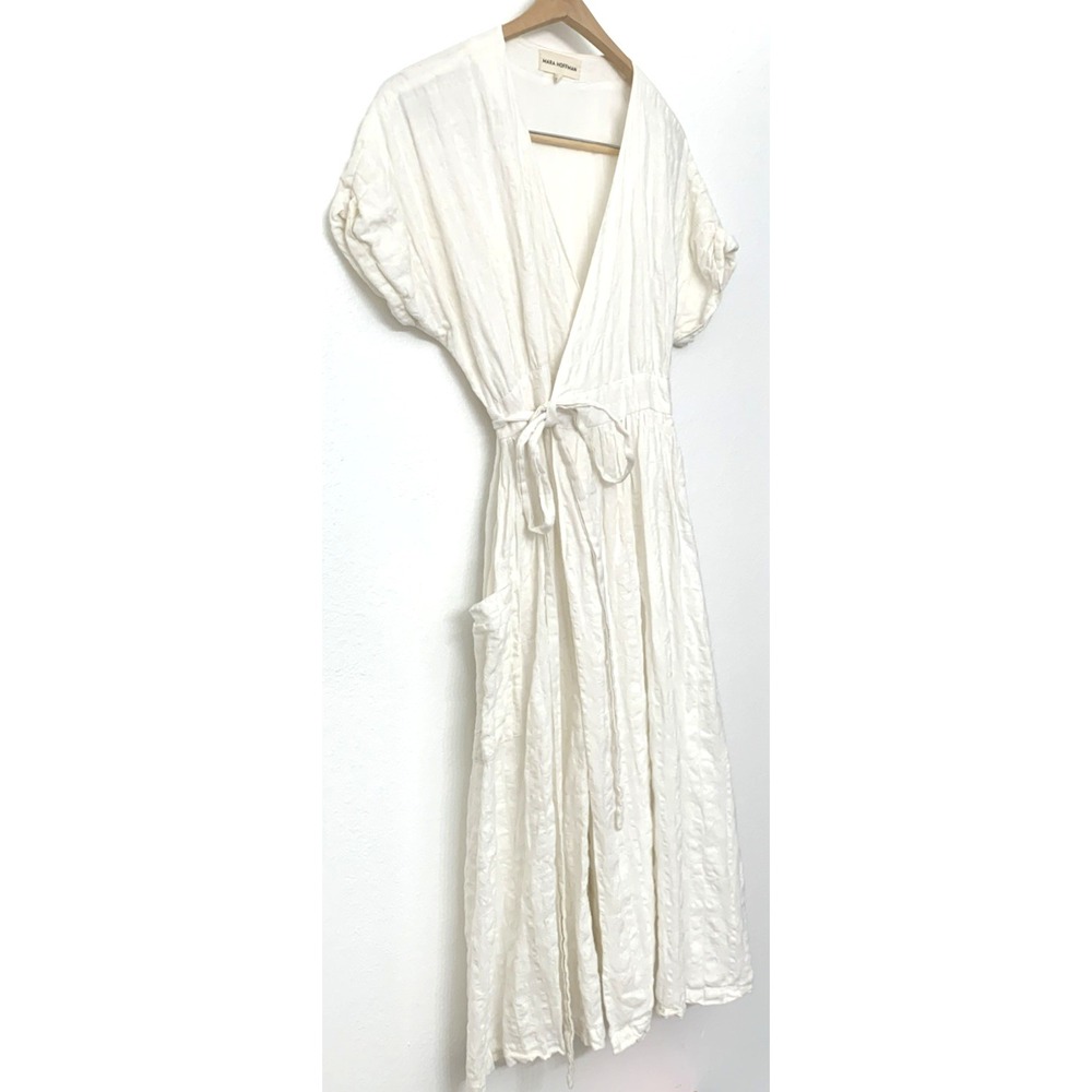 Mara Hoffman Wrap Dress Womens 18 Measurements For Size Organic Cotton Linen